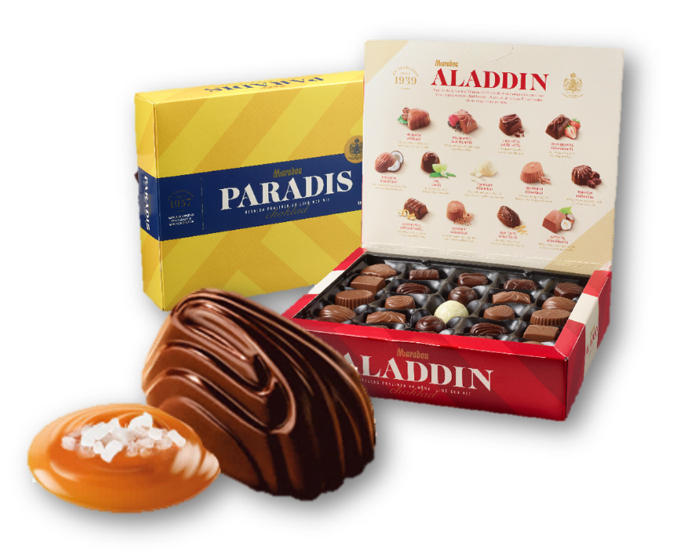 Saltkaramell - en ny pralin i Aladdin och Paradis.