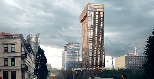 Så här kommer Clarion Hotel Draken att se ut när det är färdigbyggt 2027.