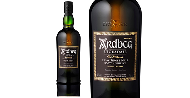 Ardbeg Uigedail "Bästa single malt whisky” och ”Bästa rökiga whisky” i  International Whisky Competition (IWC).