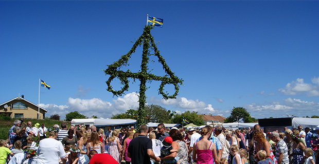 Midsommar på campingplats