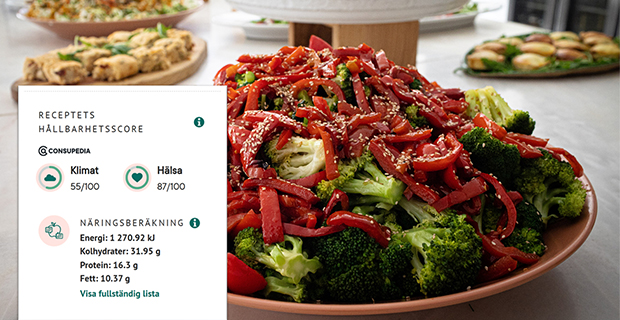 Nytt receptverktyg för att visa hälsosamma och klimatsmarta recept har utvecklats av Frisk Mat och Consupedia .