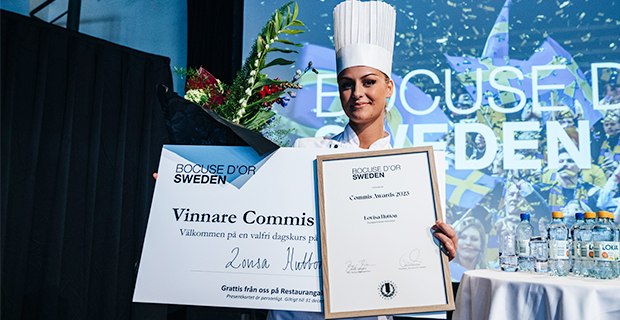 Lovisa Hutton vinnare av  Bocuse d'Or Sweden Commis Award 2023.