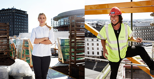 Frida Ronge och Petter Stordalen på TAK i Oslo som öppnar nästa höst.