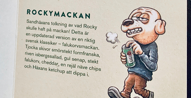 Rockymackan på restaurang Sandhäxan.