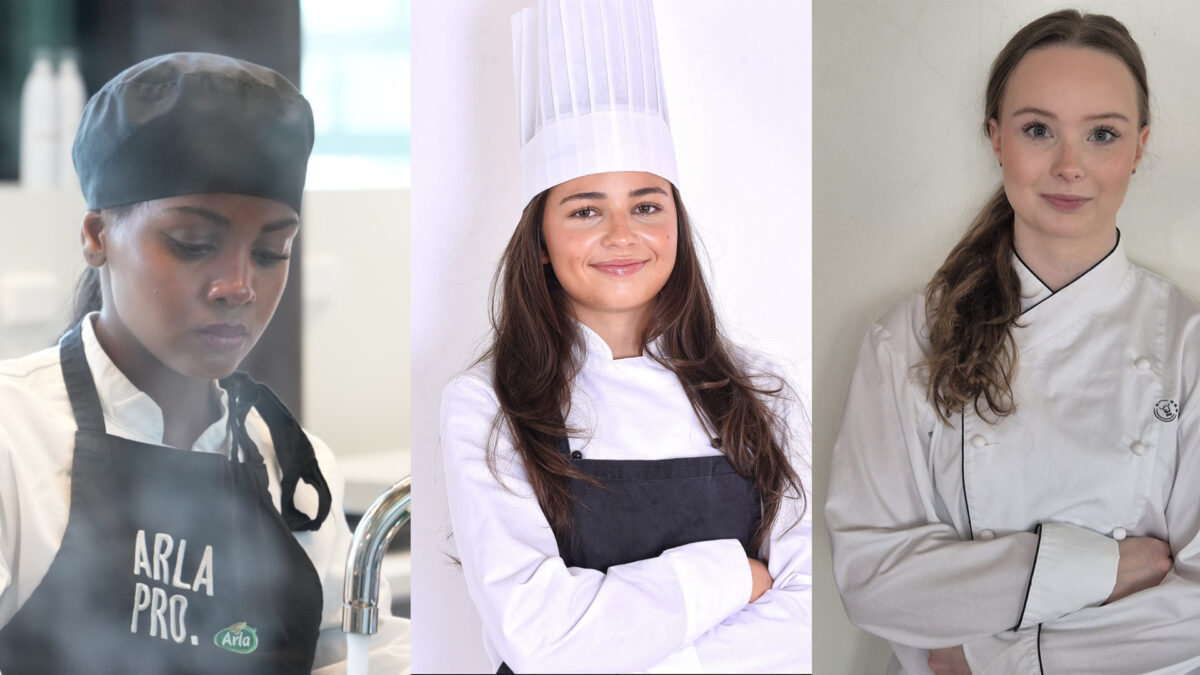 Lemlem Abraham, Dackeskolan från Alma Knez från Sturegymnasiet, Amanda Eriksson, Stockholm Hotell- & Restaurangskola kommer att tävla i Bocuse d’Or Sweden Commis Award 2025.