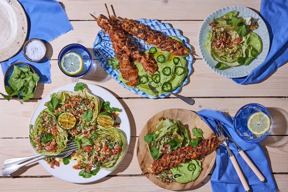Kycklingspett & grillad sallad av Louise Johansson
