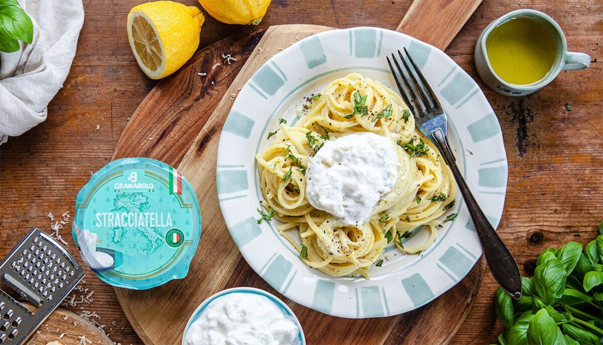 Pasta al limone e Stracciatella, receptet är framtaget av Linnéa Seidel.