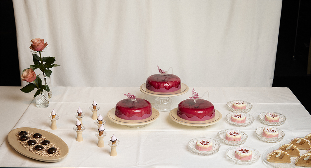 En del av Kristin Hambergs tävlingsbord i finalen av Årets Konditor. Foto: David Thunander