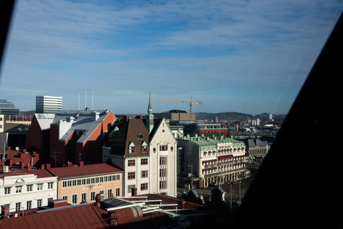 Från takrestaurangen ör det utsikt över Göteborg.