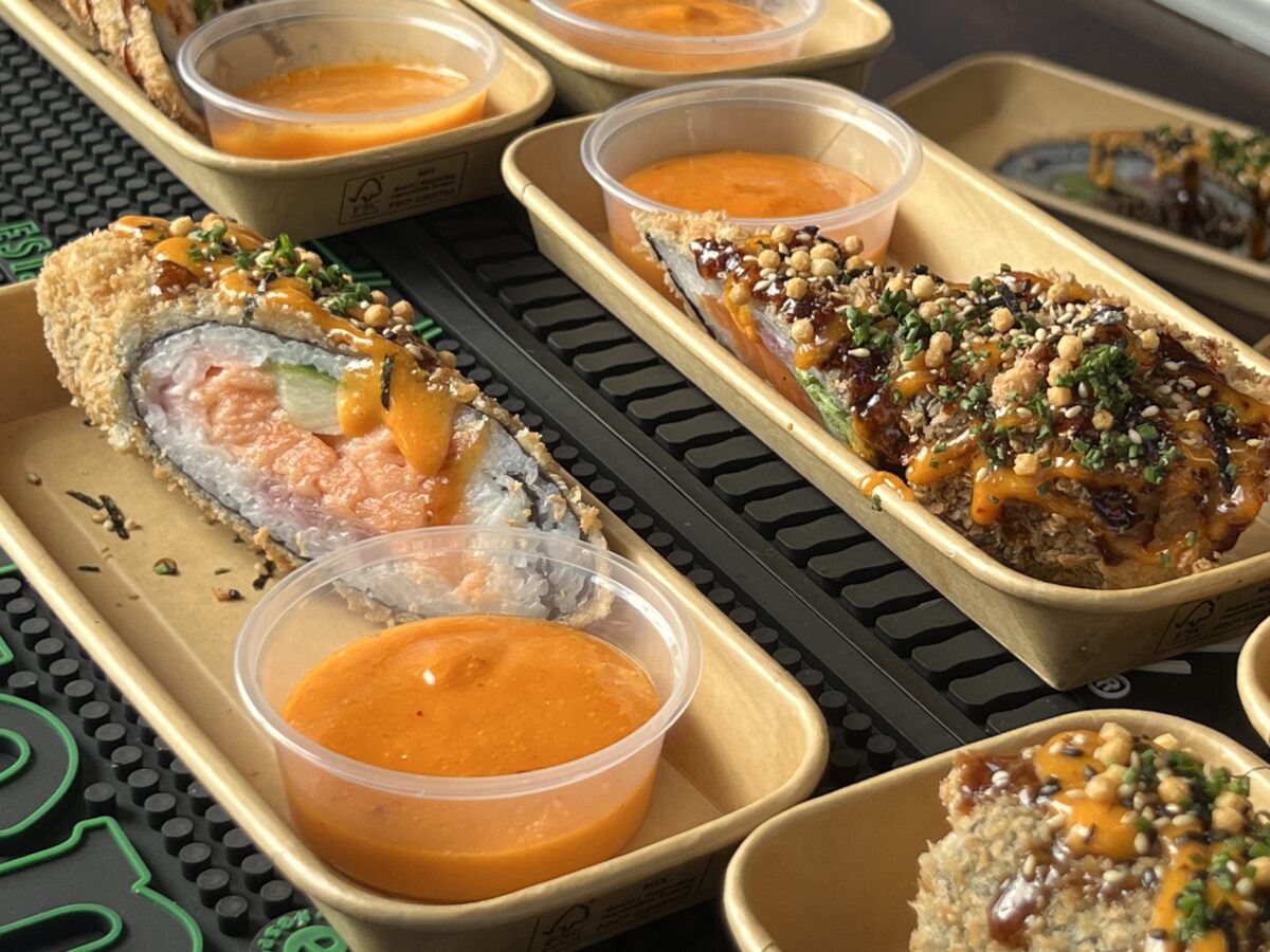 Sushiburrito på restaurang Holy Monkey.