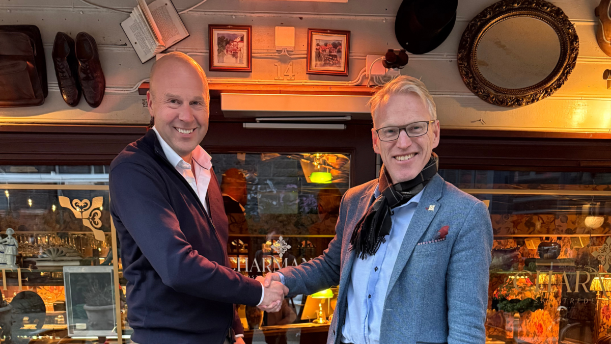 Johan Michelson, VD på BWH Hotels og Nils Henrik Geitle, VD för De Historiske.