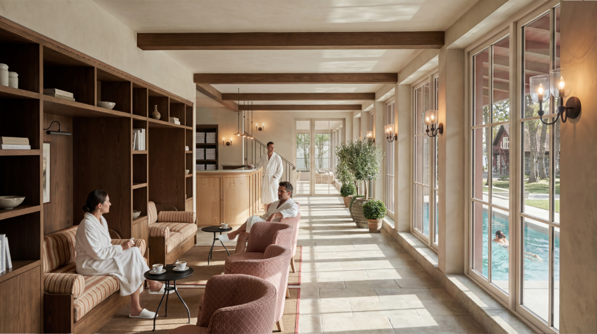 Krusenberg Herrgård Hotell bygger ett 900 m² stort spa vid Mälaren .