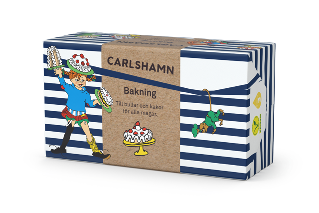 Genom ett nytt samarbete med Astrid
Lindgren Aktiebolag får tre av Carlshamns produkter under hösten design med Pippi
Långstrump.